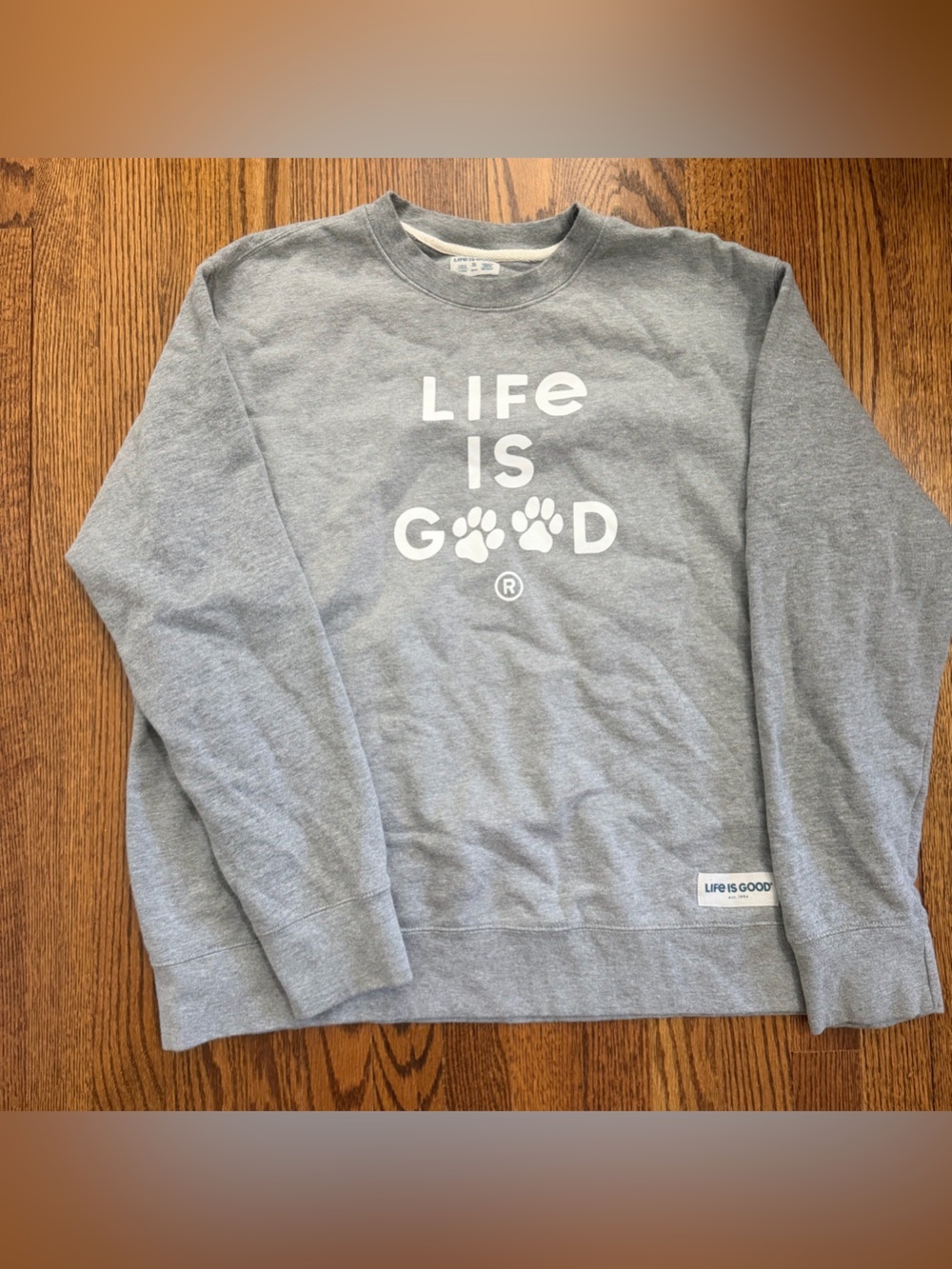 Life Is Good Gray Crewneck Sweatshirt Size XL